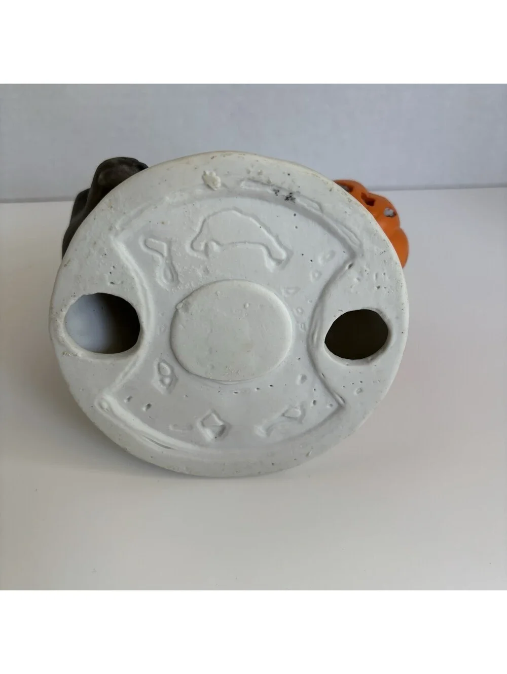 Vintage Ceramic Porcelain Bisque Halloween Ghost Lantern Tealight Candle Holder